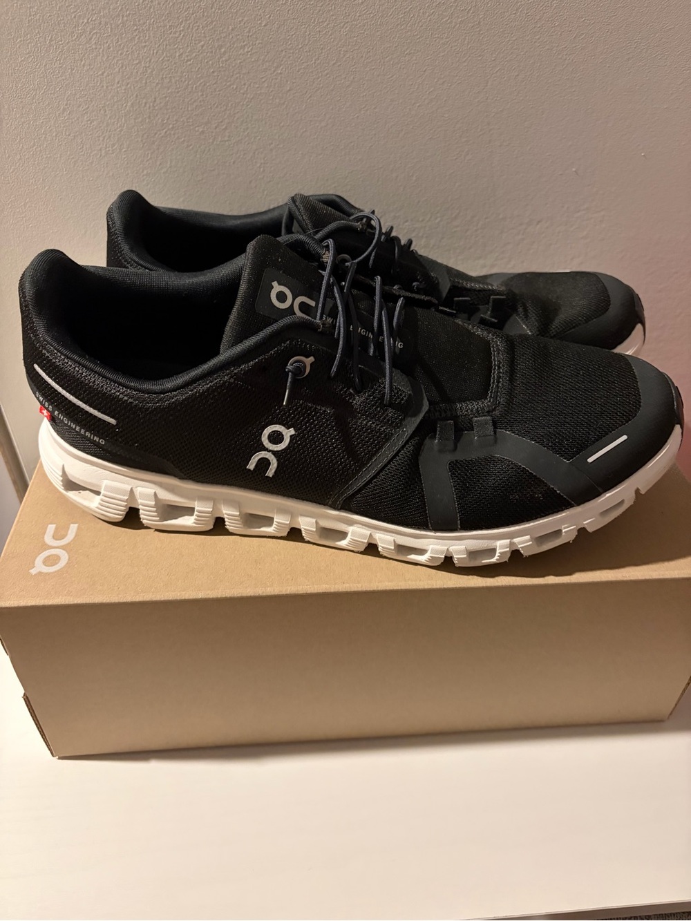 On Running Men's Black Athletic Sneakers with White Sole